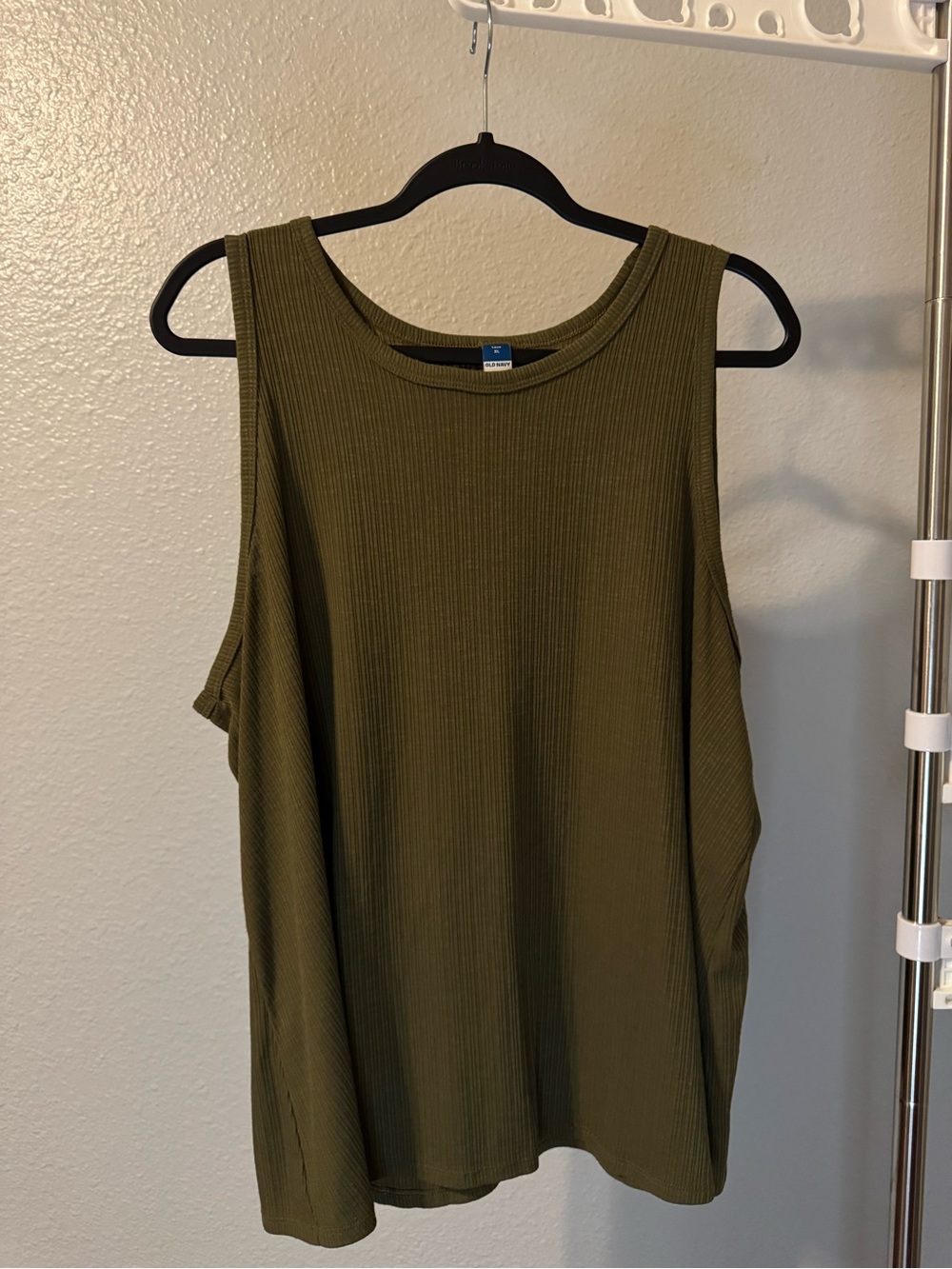 Olive Green Ribbed Knit Tank Top - Old Navy